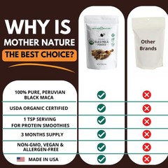 Organic Raw Black Maca Root Powder 16oz – Energy, Endurance, Superfood, Vegan, N
