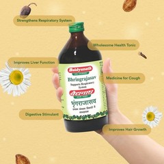 Baidyanath Bhringrajasava Ayurvedic Tonic Hair Health & Vitality Herbal 450ml