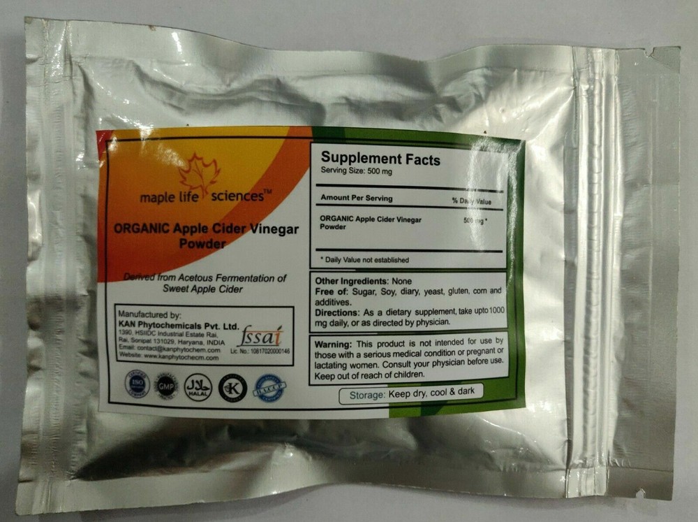 ORGANIC Apple Cider Vinegar Powder Pure & high quality NO FILLERS