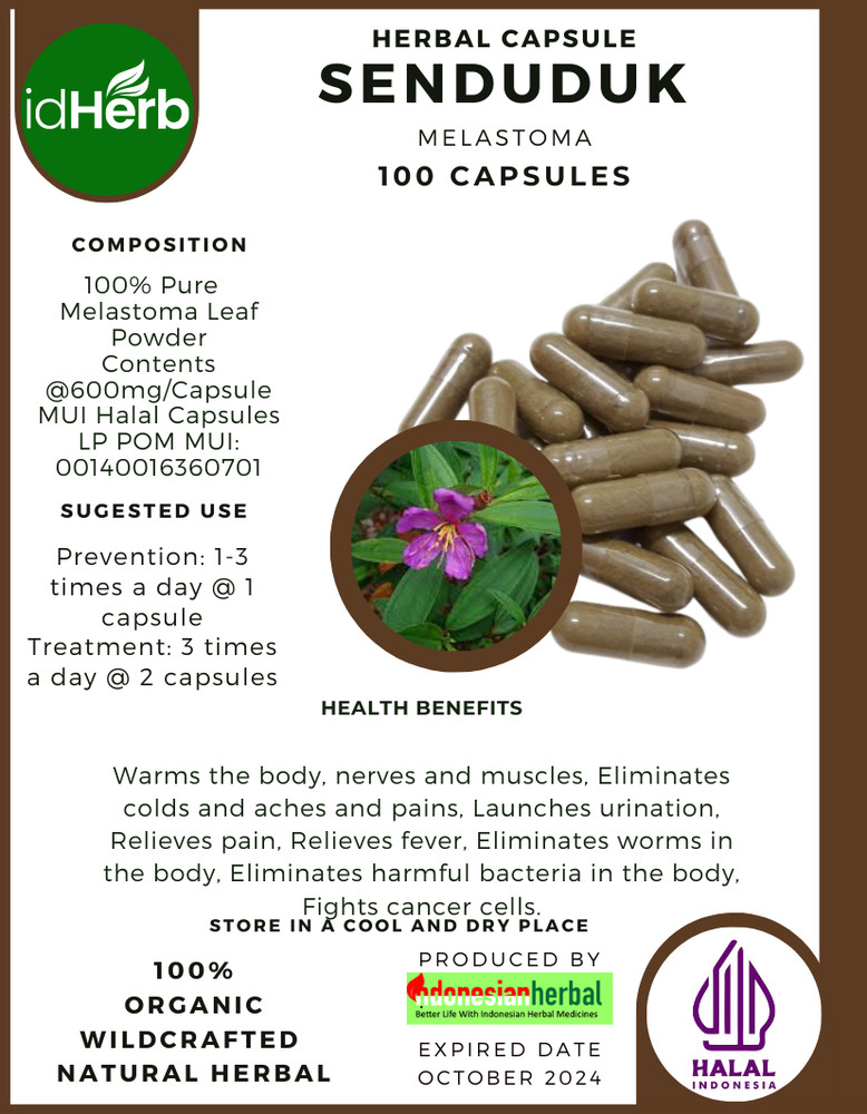 [idHerb] CAPSULES Melastoma Senduduk Natural Organic Herbal Herbs Fresh