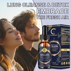 60ml Mullein Drops for Lungs, Detox and Cleanse Mullein Extract Supplement US