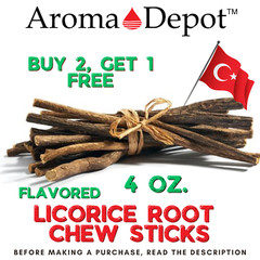 Chew Sticks 4 oz. Licorice Root 100% Pure Dried Natural Miswak Stick Turkish