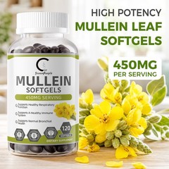 Mullein Leaf Softgels Natural Dietary Supplement for Lung Cleanse Detox 120ct