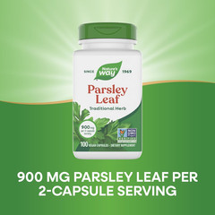 Premium Herbal Parsley Leaf Provides Chlorophyll, 100 Vegan Capsules