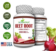 Beet Root Powder 2000mg Capsules Nitric Oxide Booster Superfood Energy Beetroot