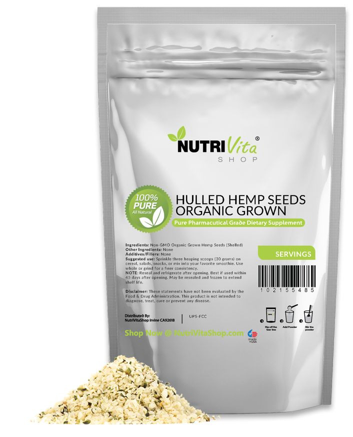 2X 2 LB (4 LB 64oz) 100% HEMP HEARTS RAW SHELLED SEEDS GLUTEN-FREE nonGMO HULLED