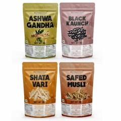NUTRISHINE Ashwgandha, Safed Musli, Kaunch, Shatavari Powder 50gm Each for Immun