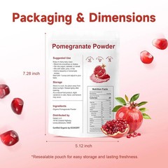 Organic Pomegranate Powder, Pure Pomegranate Juice Powder, Non GMO, Gluten Free,