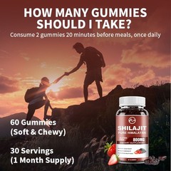 Pure Himalayan Shilajit Extract Gummies Soft Resin Organic Potent Fulvic Acid