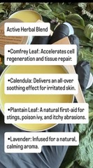 Organic Healing Balm Comfrey Plantain Calendula Lavender Tallow 2 Oz +TravelSz