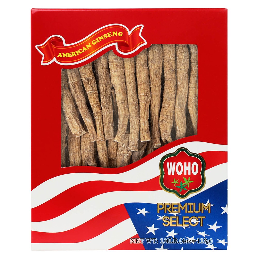 WOHO Cultivated American Ginseng 1054 Long Small 4 oz Box