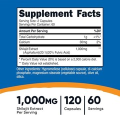 Nutricost Shilajsit Capsules (1,000 mg Per 120 Count), Multicolor Gluten Free
