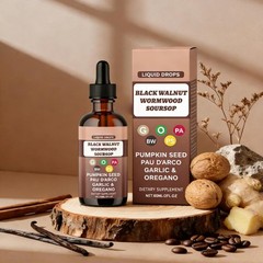Walnut Black Wormwood Soursop Drops , Pumpkin Seed , Garlic , Oregano , 60 AMK