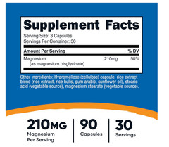 Nutricost Magnesium Glycinate 210mg 90 Capsules EXP 02/29
