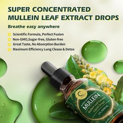 Natural Elderberry & Mullein Leaf Drops – Powerful Lung Cleanse Tincture 2 FL OZ