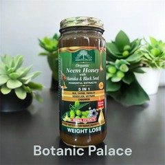 Organic Neem Honey W/ Cinnamon & Black Seed 5 in 1- 16 oz Glass Bottle By