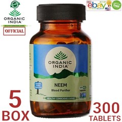 Organic India Neem USA OFFICIAL 5 BOX 300 Capsules Care Immunity Skin