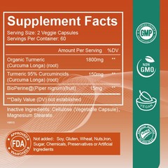Turmeric Curcumin Ginger 1950mg Black Pepper Extract Complex 120/240/480 Capsule