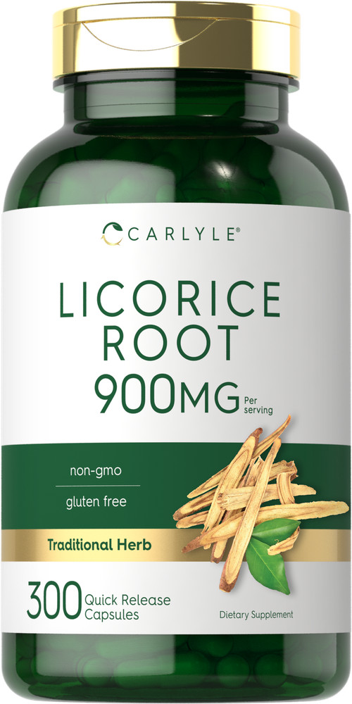 Licorice Root Capsules 900 mg | 300 Count | Non-GMO, Gluten Free | by Carlyle