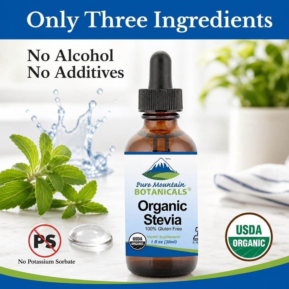Best Liquid Stevia Without Erythritol? Pure Mountain Botanicals Organic Stevia