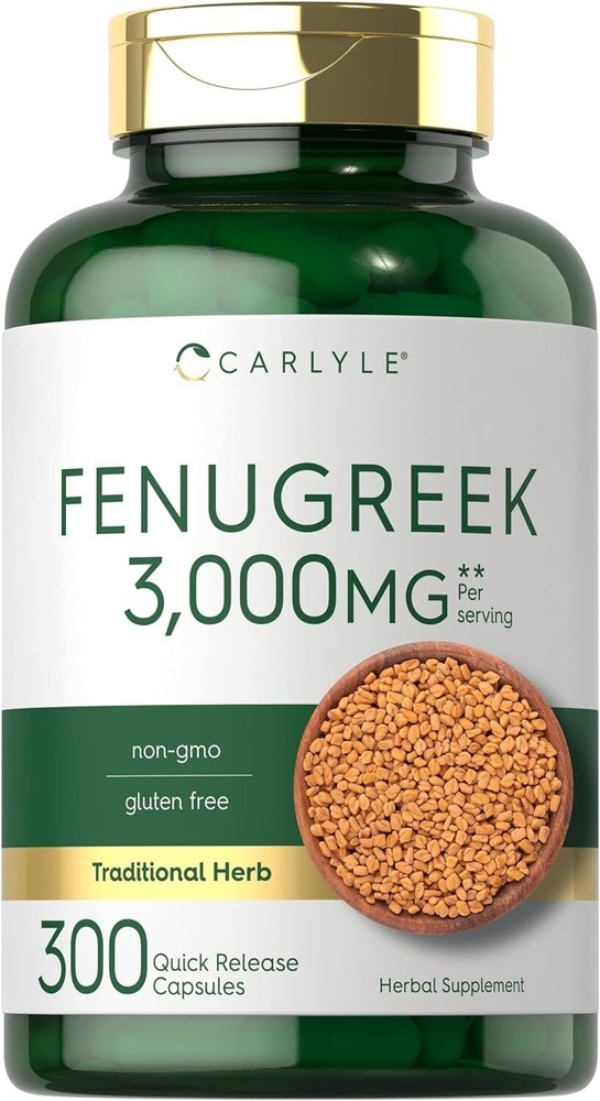 Fenugreek 3000 Mg Healthy Lactation Soothe Digestion Nursing Support, 300 Caps