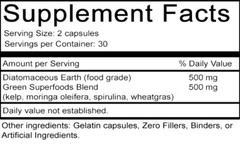 300 Diatomaceous Earth with Green SuperFoods Capsules