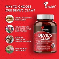 Devil’s Claw Root Harpagophytum Extract 5000mg Capsule – 90 Count – Joint Health