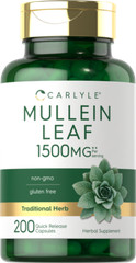 Mullein Leaf Capsules 1500mg | 200 Count | Verbascum Thapsus | by Carlyle