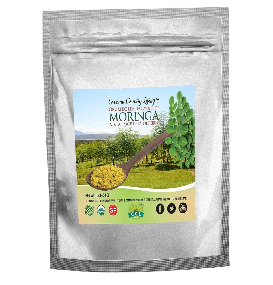 Moringa Leaf Powder 1 lb – USDA Organic Moringa Olifera, Gluten-free, Non-Gmo