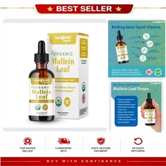 LIQUIDHEALTH Mullein Leaf Extract Drops 2 fl oz Organic Respiratory Support