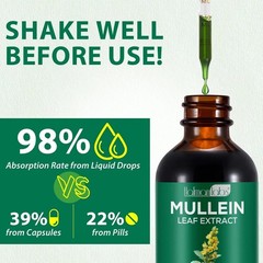 Mullein Drops for Lungs, Mullein Leaf Extract for Lungs, Natural Mullein Herbal