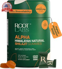 ROOT LABS 10-in-1 Alpha Shilajit Gummies | 4000 mg Pure Himalayan Shilajit with