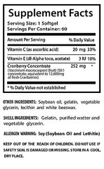 Maintain Healthy Urinary Tract – Cranberry Concentrated 272mg – Ascorbic Acid 3B