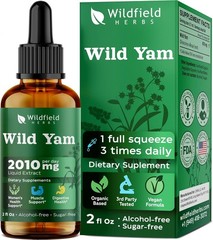 WILDFIELD HERBS 2 Oz Wild Yam Extract Drops 2100mg + BONUS BOTTLE