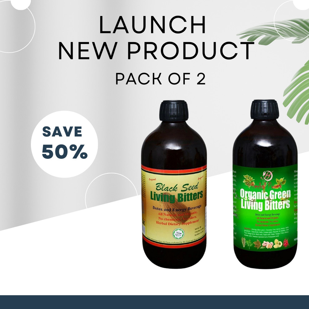 Organic Green and Black Seed Living Bitters – 16oz – Natural Herbal Tonic-Pack 2