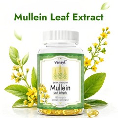 Mullein Leaf Capsules for Lung Cleansing & Detox Herbal Dietary Supplement 120pc