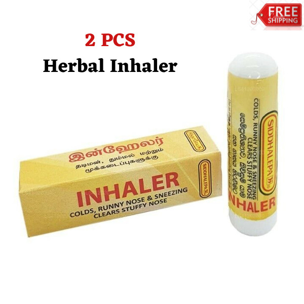 2 Pcs Herbal Inhaler Siddhalepa Formula For Cold, Sneezing, Nasal Congestion