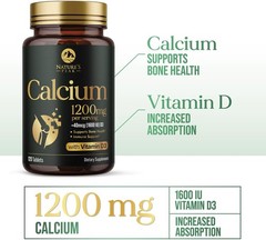 Calcium 1200 mg Per Serving with Vitamin D3 – Bone Health Supplement 120 tablet