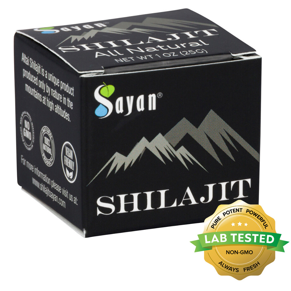 Sayan Pure Shilajit Resin 1oz/25g, Glass Jar, 250 Servings