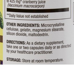 Optimum Cranberry Juice Extract Powder 425 mg Capsules, 100/Bottle, Exp. 02/2027