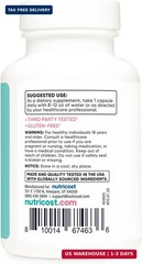 Nutricost Folic Acid for Women (Vitamin B9) 1200 mcg, 120 Capsules, with B12 and