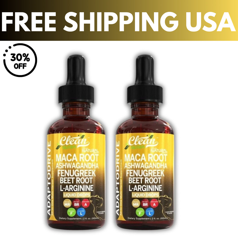 Organic Maca Root Liquid Drops Ashwagandha Fenugreek Beet Root (2 Pack) USA
