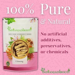 IndianJadiBooti Premium Ginseng Root Whole|Supports Natural Energy,Vitality,20G