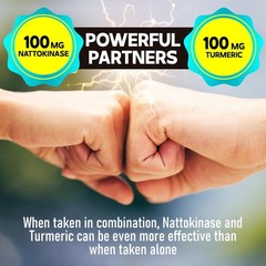 4-in-1 Nattokinase 2000 Fu, Turmeric, Bromelain, 120 Count (Pack of 1)