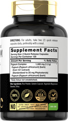Pygeum 1300mg | 240 Capsules | Non-GMO & Gluten Free Bark Extract | by Carlyle
