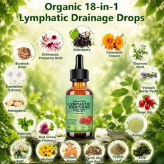 Liposomal Lymphatic Drainage Drops Herbal Detox Immune Support 1 fl oz