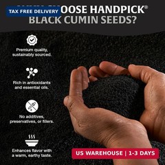 HANDPICK Black Cumin Seed (14oz) Pure Nigella Seeds – No Salt or Preservatives,