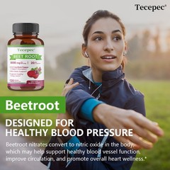 8000 Mg Organic Beet Root 120 Vegan Capsules Heart Health,Circulation&Blood Flow