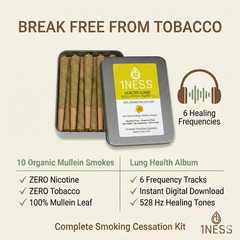 Quit Smoking Naturally — 10 Mullein Inhalation Sticks + Healing Frequency Album