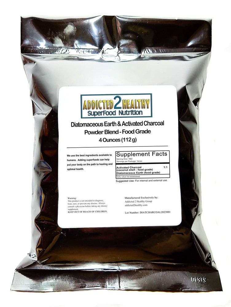 4 oz. Diatomaceous Earth & Activated Charcoal Powder -Detox, Internal + External